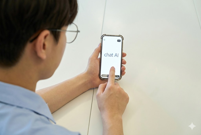 생성형 AI를 사용하는 학생 (Gemini 생성)